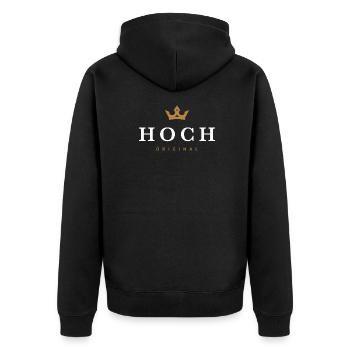 High Original Family Logo - Unisex Premium Organic Zip Hoodie - black - Back - Nico (187cm)
