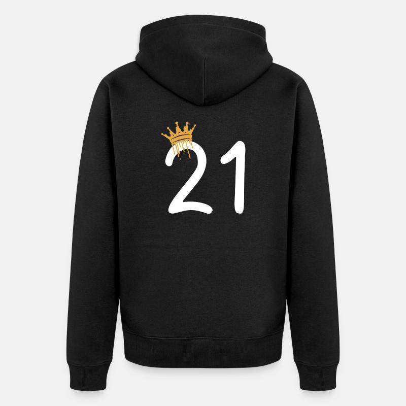 21 - Veste à capuche bio Premium Unisexe - noir