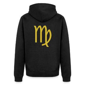 Sternzeichen Jungfrau, exklusives T-Shirt Design - Unisex Premium Bio Zip Hoodie - Schwarz - Hinten - Nico (187cm)