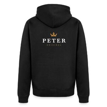 Logo original de la famille Peter - Veste à capuche bio Premium Unisexe - noir - Dos - Nico (187cm)