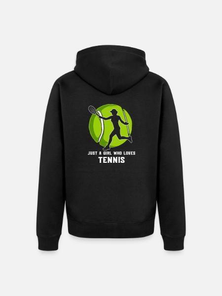 Just a Girl who Loves Tennis - Unisex Premium Bio Zip Hoodie - Schwarz