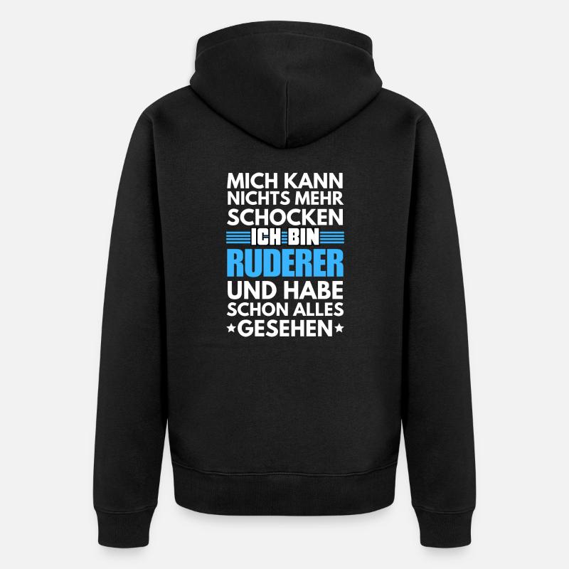 Non-shockable rower - Unisex Premium Organic Zip Hoodie - black