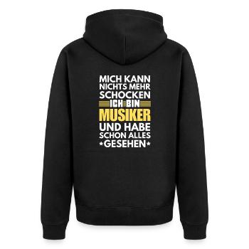Non-shockable musician - Unisex Premium Organic Zip Hoodie - black - Back - Nico (187cm)