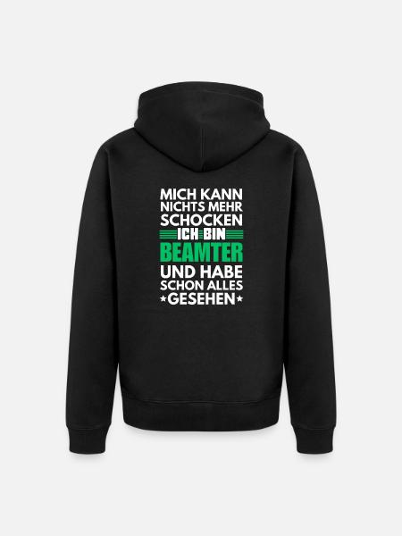 Non-shockable official - Unisex Premium Organic Zip Hoodie - black