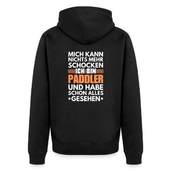 Non-shockable paddler - Unisex Premium Organic Zip Hoodie - black - Back - Nico (187cm)