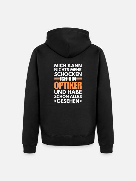 Nicht schockbarer Optiker - Unisex Premium Bio Zip Hoodie - Schwarz