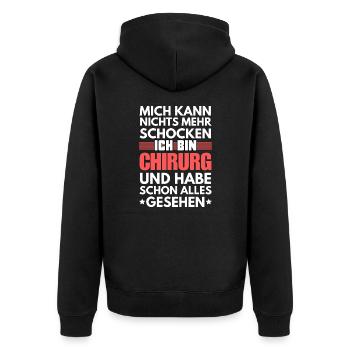 Unshockable surgeon - Unisex Premium Organic Zip Hoodie - black - Back - Nico (187cm)