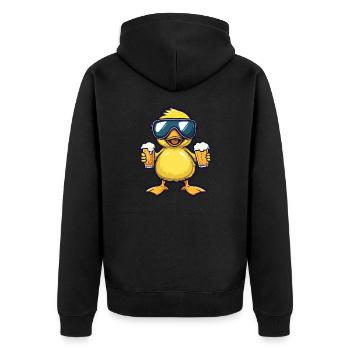 Canard Après-Ski Bière Bande Dessinée - Veste à capuche bio Premium Unisexe - noir - Dos - Nico (187cm)