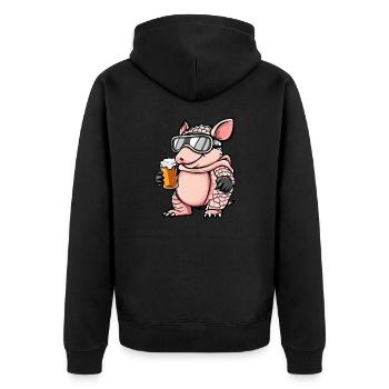 Armadillo Après-Ski Bière Bande dessinée - Veste à capuche bio Premium Unisexe - noir - Dos - Nico (187cm)