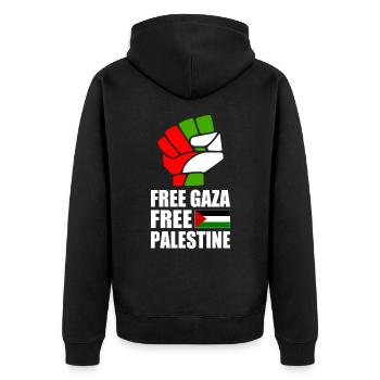 Free gaza Free palestine - Veste à capuche bio Premium Unisexe - noir - Dos - Nico (187cm)
