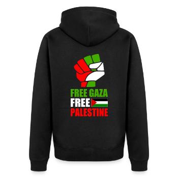 Free gaza Free palestine - Veste à capuche bio Premium Unisexe - noir - Dos - Nico (187cm)
