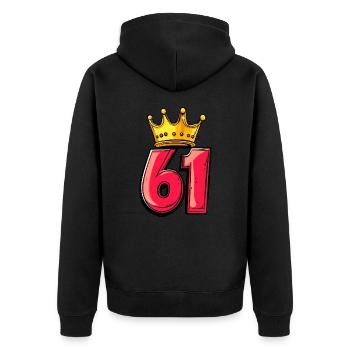 61 Couronne de chiffres - Veste à capuche bio Premium Unisexe - noir - Dos - Nico (187cm)