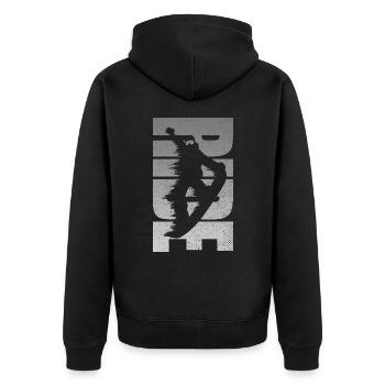 Snowboard Rétro Snowboarder Ride En Détresse - Veste à capuche bio Premium Unisexe - noir - Dos - Nico (187cm)