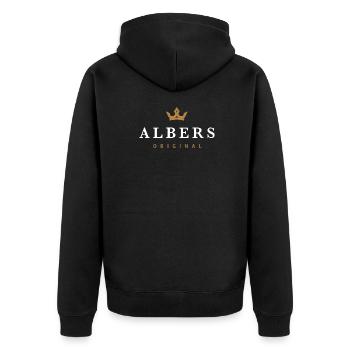 Albers Nom de famille original - Veste à capuche bio Premium Unisexe - noir - Dos - Nico (187cm)