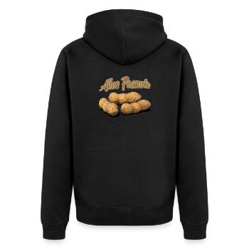 Alles Peanuts - Unisex Premium Bio Zip Hoodie - Schwarz - Hinten - Nico (187cm)