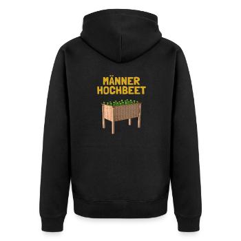 Männer Hochbeet Garten - Unisex Premium Bio Zip Hoodie - Schwarz - Hinten - Nico (187cm)
