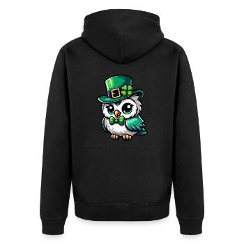 Conception mignonne bande dessinée Harfang des neiges de la Saint-Patrick - Veste à capuche bio Premium Unisexe - noir - Dos - Nico (187cm)