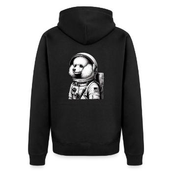 Poodle Astronaut in Space Awe - Unisex Premium Organic Zip Hoodie - black - Back - Nico (187cm)