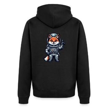 Astronaut Fox Space Cosmonaut Universe - Unisex Premium Organic Zip Hoodie - black - Back - Nico (187cm)