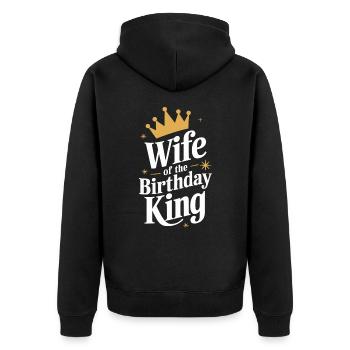 Frau Ehefrau Partnerin Familie Verheiratet - Unisex Premium Bio Zip Hoodie - Schwarz - Hinten - Nico (187cm)