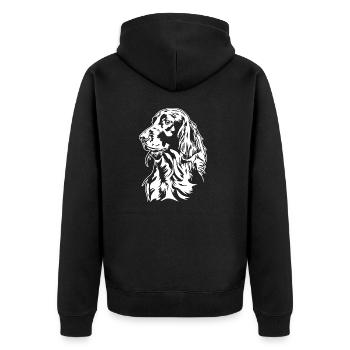 Setter irlandais Chien de chasse Chiens de chasse Chiens Wilsigns - Veste à capuche bio Premium Unisexe - noir - Dos - Nico (187cm)