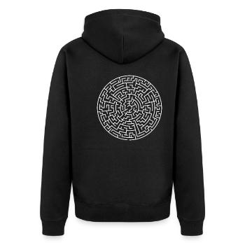 Labyrinthe blanc - Veste à capuche bio Premium Unisexe - noir - Dos - Nico (187cm)