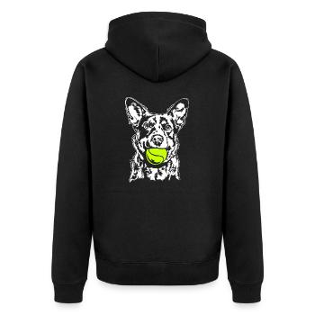 Bovins Chien Balle Balljunkie Chiens Wilsigns - Veste à capuche bio Premium Unisexe - noir - Dos - Nico (187cm)