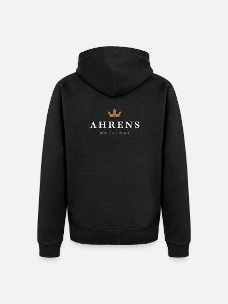 Ahrens Original Family Logo - Premium økologisk unisex-hættejakke - sort