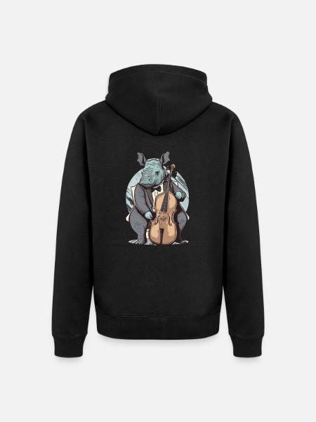 Nashorn - Unisex Premium Bio Zip Hoodie - Schwarz