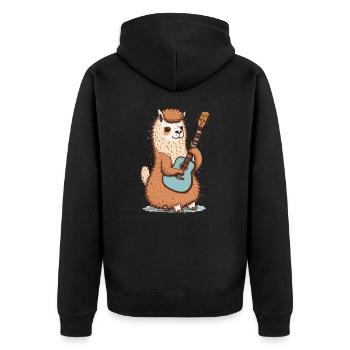 Rockin Out - Unisex Premium Organic Zip Hoodie - black - Back - Nico (187cm)