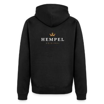 Hempel Nom de famille original - Veste à capuche bio Premium Unisexe - noir - Dos - Nico (187cm)