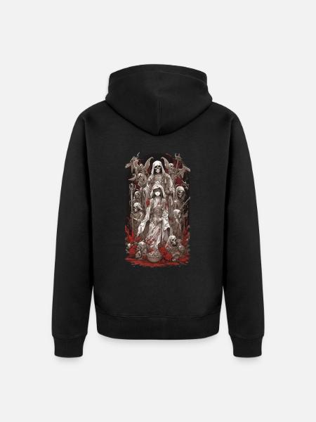 Occulte Anime Gothic Streetwear Design - Uniseks Premium bio ziphoodie - zwart