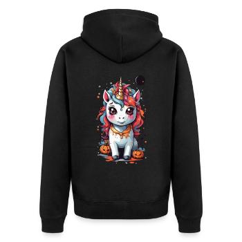 Kawaii gothique Licorne mystique Halloween sort - Veste à capuche bio Premium Unisexe - noir - Dos - Nico (187cm)