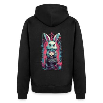 Gothique Anime Girl Halloween Bunny Costume Esthétique - Veste à capuche bio Premium Unisexe - noir - Dos - Nico (187cm)
