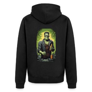Spooky Beer Drinker Monster Halloween Design - Unisex Premium Organic Zip Hoodie - black - Back - Nico (187cm)