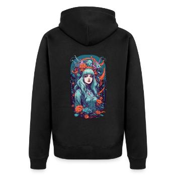 Fille gothique Pastel E-Girl Fantasy Design - Veste à capuche bio Premium Unisexe - noir - Dos - Nico (187cm)