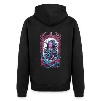 Kraken Goth Pastel occulte Halloween monstres marins - Veste à capuche bio Premium Unisexe - noir - Dos - Nico (187cm)