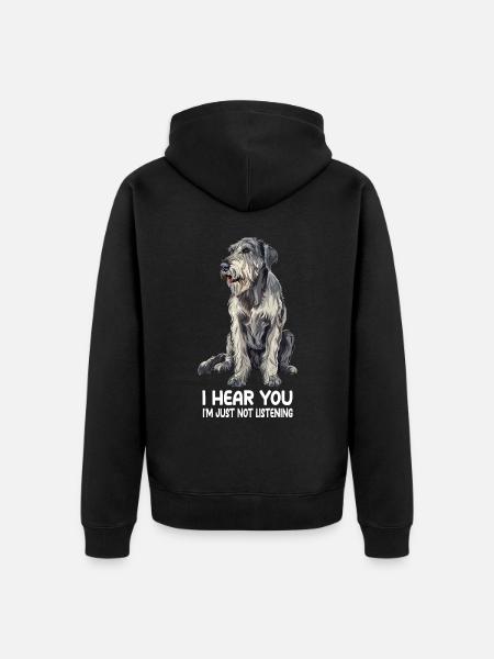 Irish Wolfhound - Unisex Premium Organic Zip Hoodie - black