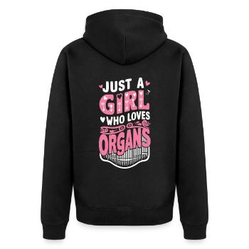 Cadeau d’orgue à tuyaux - Veste à capuche bio Premium Unisexe - noir - Dos - Nico (187cm)