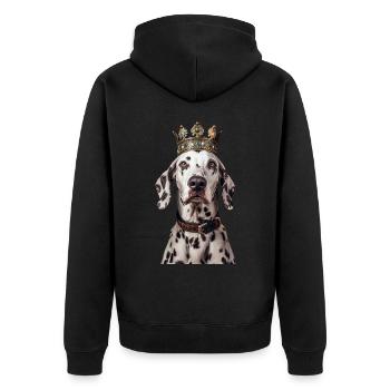 Dalmatiner - Unisex Premium Bio Zip Hoodie - Schwarz - Hinten - Nico (187cm)