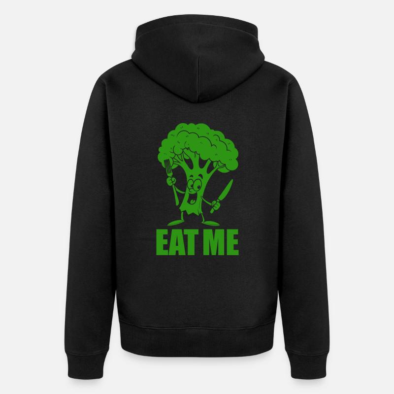 Brocoli - Mange-moi - Légumes, végétalien - Veste à capuche bio Premium Unisexe - noir