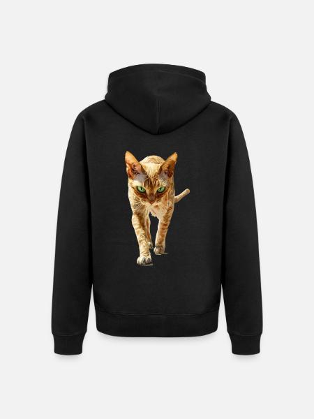 Devon Rex - Unisex Premium Bio Zip Hoodie - Schwarz