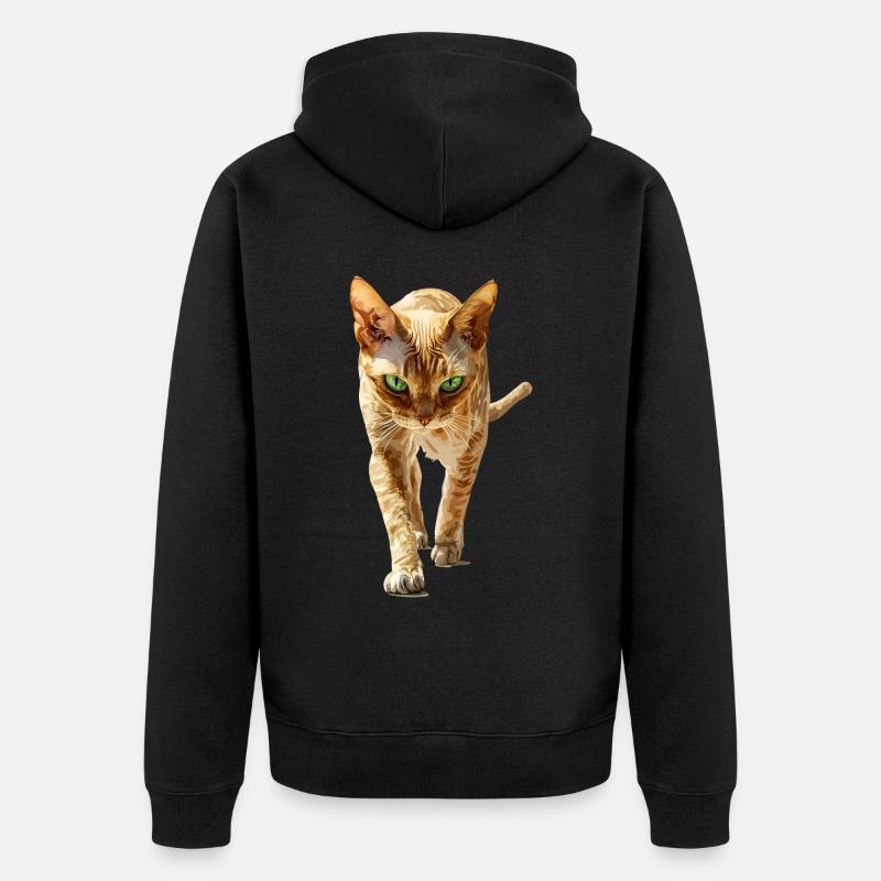 Devon Rex - Unisex Premium Bio Zip Hoodie - Schwarz