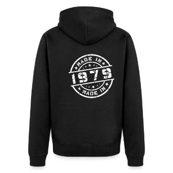 Année de naissance Anniversaire Né en - Fabriqué en 1979 - Veste à capuche bio Premium Unisexe - noir - Dos - Nico (187cm)
