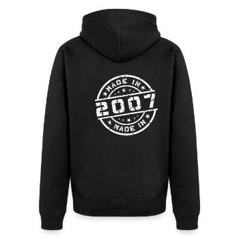 Année de naissance Naissance Né(e) - Fabriqué en 2007 - Veste à capuche bio Premium Unisexe - noir - Dos - Nico (187cm)