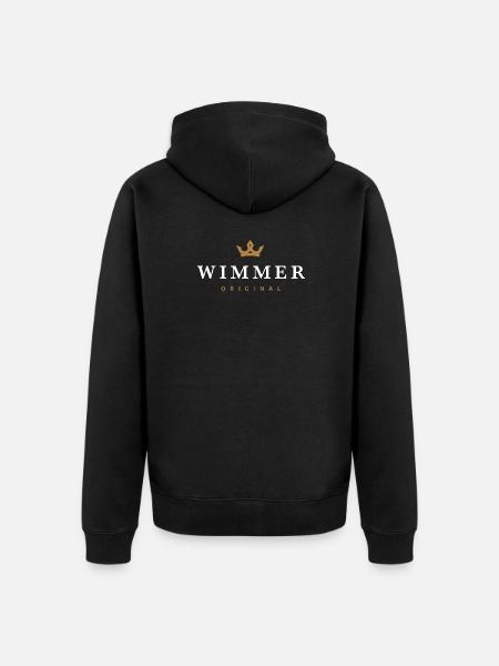 Wimmer Original Family Logo - Unisex Premium Organic Zip Hoodie - black