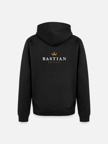 Bastian Original Family Logo - Unisex Premium Organic Zip Hoodie - black