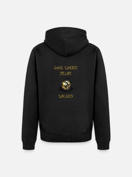 SAVE WATER TRINK WHISKY - Unisex Premium Bio Zip Hoodie - Schwarz