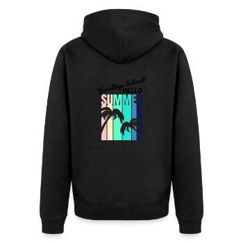 Auf Wiedersehen Schule Hallo Sommer | Letzter Schultag - Unisex Premium Bio Zip Hoodie - Schwarz - Hinten - Nico (187cm)