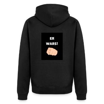 ER WARS - Unisex Premium Bio Zip Hoodie - Schwarz - Hinten - Nico (187cm)